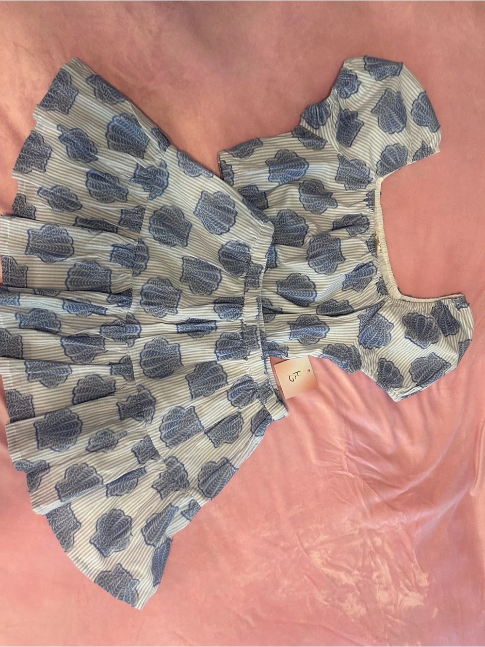 Girls Blue Stripe Dress Set - Casual Summer Outfit